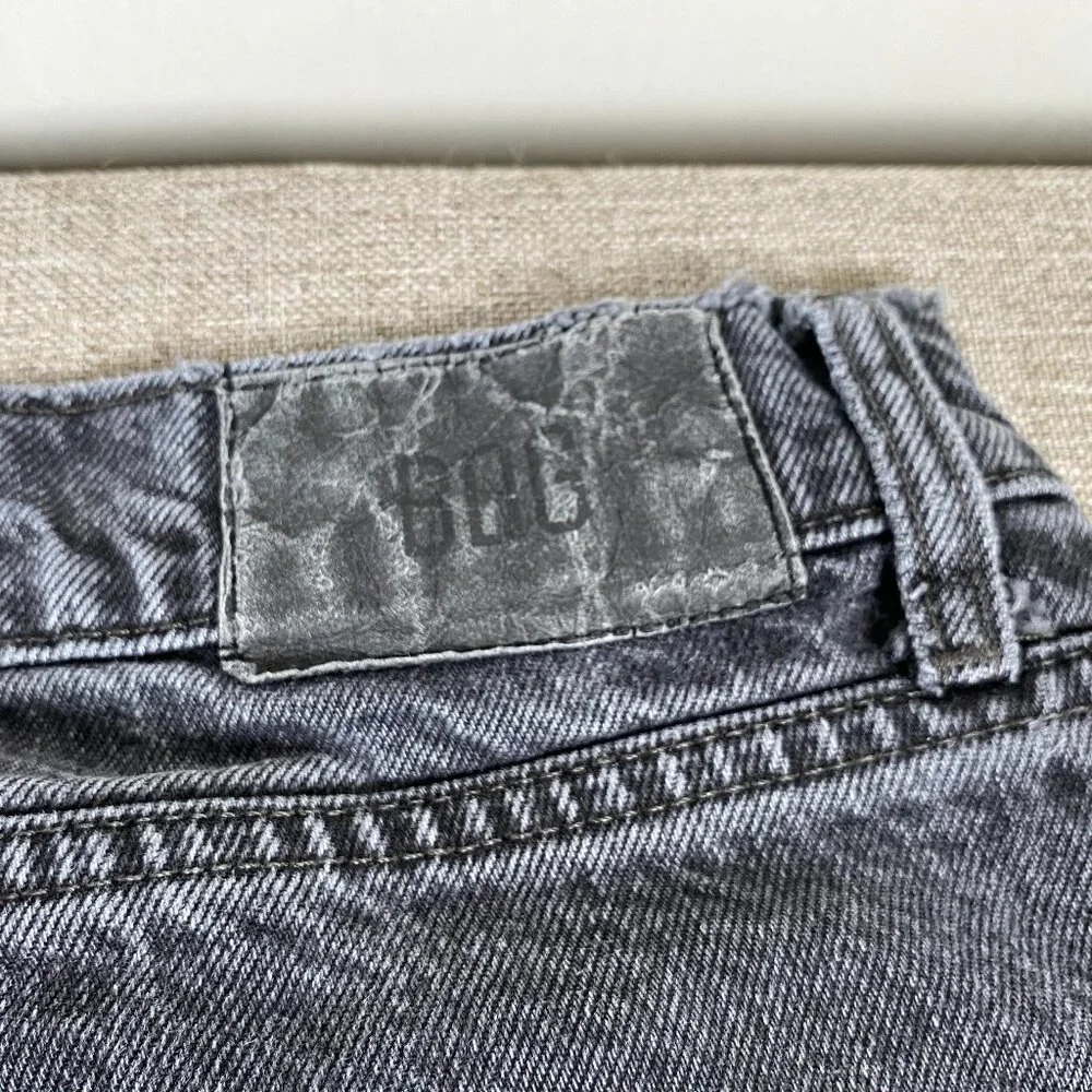 Urban Outfitters BDG Jack Wide Leg Jeans Men's 34 High Rise Gray Frayed Hem - Picture 7 of 14